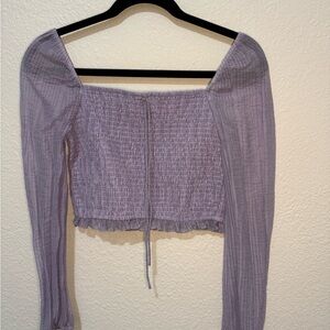 Lavender Smocked Off-Shoulder Top